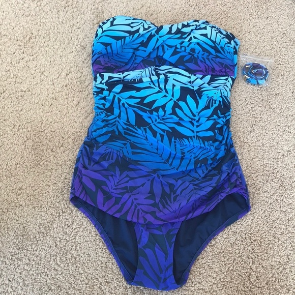 NWT! BLEU ROD Beattie size 8 strapless swimsuit - Picture 1 of 6